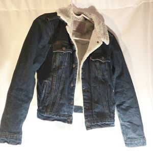 Kids Levi's Sherpa jacket, Levi's blue with white lining. Medium size.